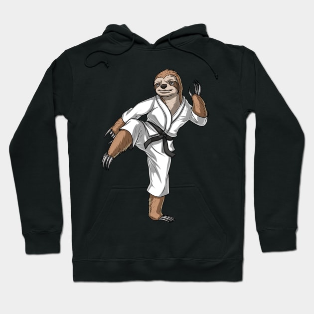 Sloth Karate Hoodie by underheaven